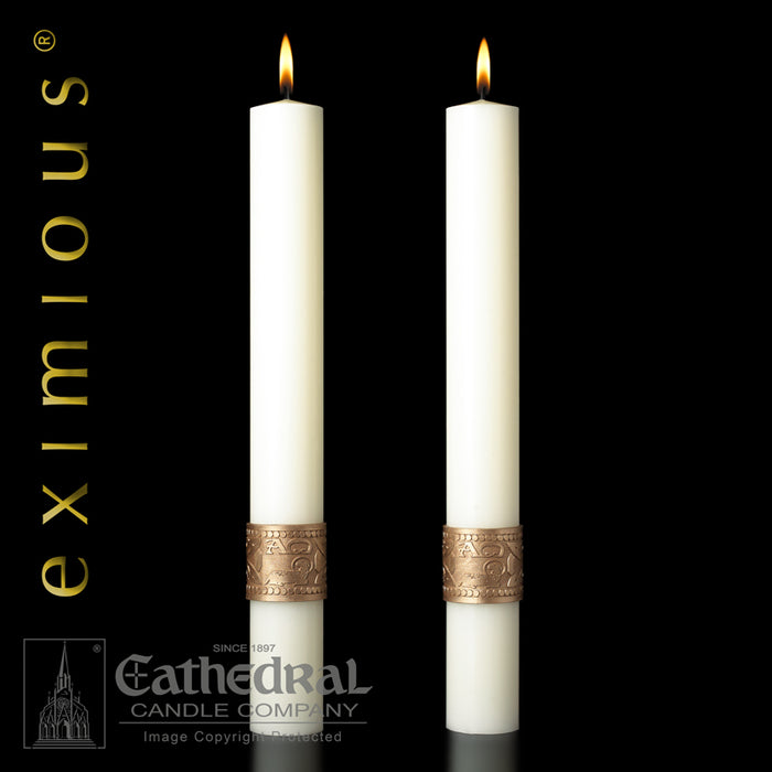 CROSS OF ERIN PASCHAL CANDLE / COMPLEMENTING ALTAR CANDLES