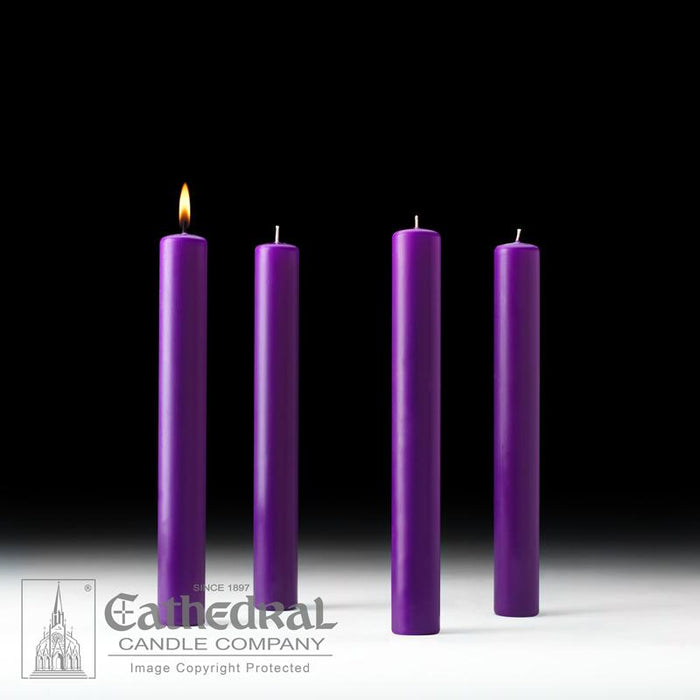 ADVENT CANDLES - 1-1/2 INCH  X 12 INCH  - 51% BEESWAX
