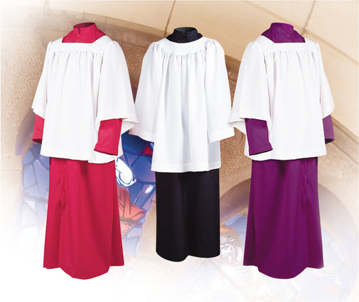 ALTAR SERVER CASSOCK - Style 215S  - Snap Front  in Black