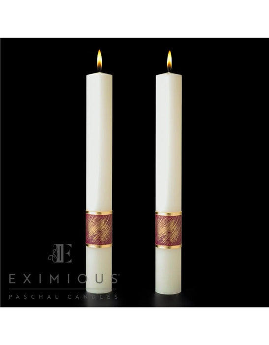 CHRIST OUR LIGHT PASCHAL CANDLE / COMPLEMENTING ALTAR CANDLES