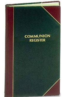 COMMUNION RECORD BOOK / REGISTER # 178