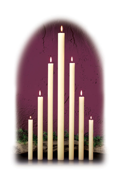 7/8 INCH  ALTAR CANDLES - 51% BEESWAX