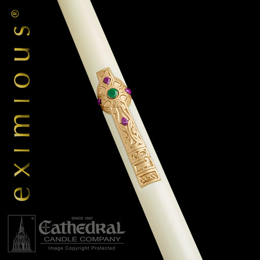 CROSS OF ERIN PASCHAL CANDLE / COMPLEMENTING ALTAR CANDLES