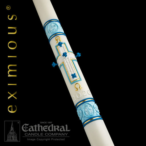 MOST HOLY ROSARY PASCHAL CANDLE / COMPLEMENTING ALTAR CANDLES