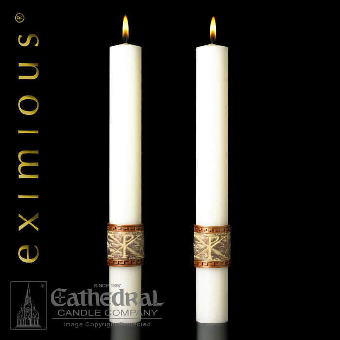 LUKE 24 PASCHAL CANDLE / COMPLEMENTING ALTAR CANDLES