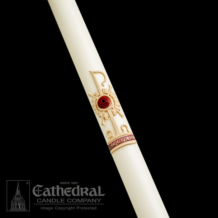 HOLY TRINITY PASCHAL CANDLE / COMPLEMENTING ALTAR CANDLES