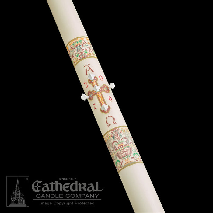 INVESTITURE - CORONATION OF CHRIST PASCHAL CANDLE / COMPLEMENTING ALTAR CANDLES
