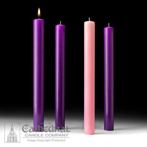 ADVENT CANDLES - 1-1/2 INCH  X 16 INCH  - 51% BEESWAX
