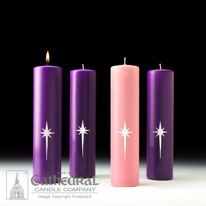 STAR OF THE MAGI ADVENT CANDLES - 3 INCH  X 12 INCH  - STEARINE WAX