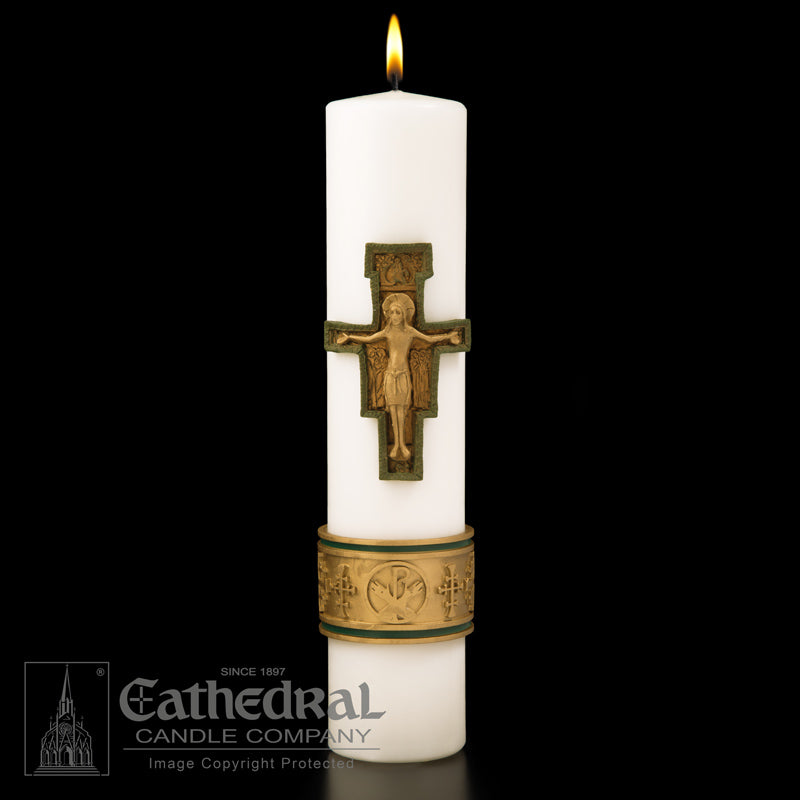 CHRIST CANDLE - CROSS OF ST. FRANCIS