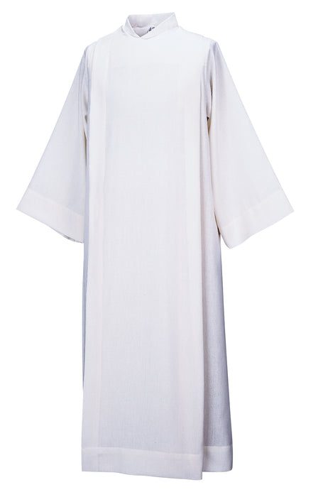 FRONT WRAP ALB - Style 437 - White 100% Polyester - Covered button closure