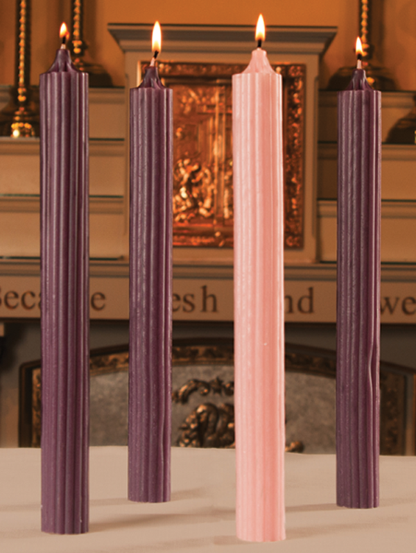 ADVENT CANDLE SETS  - 7/8" X 12" - 100% BEESWAX HOLLOW CORE